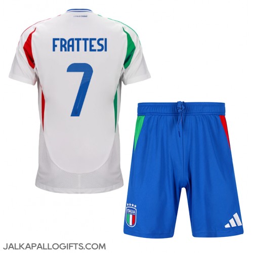 Italia Davide Frattesi #7 Vieras Peliasu Lasten EM-Kisat 2024 Lyhythihainen (+ Lyhyet housut)